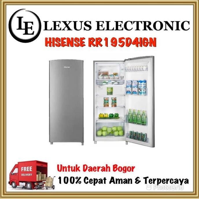TERLARIS - HISENSE KULKAS 1 PINTU 150 LITER | RR195D4IGN | 195D4IGN