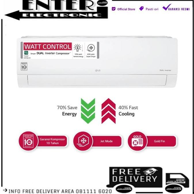 TERMURAH - LG AC 1 PK T10EV4 - AC LG 1 PK DUALCOOL DUAL INVERTER LG T 10EV4
