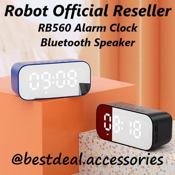 Robot RB560 Alarm Clock Bluetooth Speaker LED Display Jam Meja Digital
