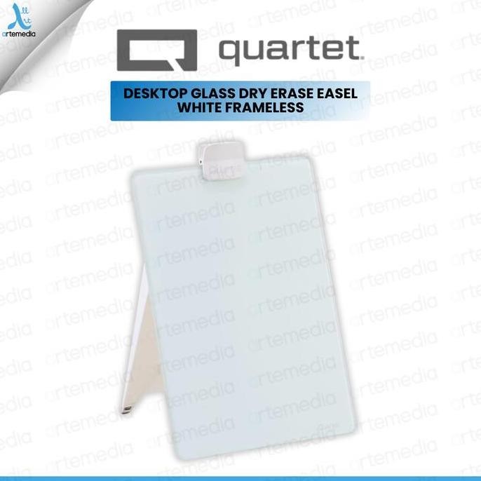 

TERMURAH - Quartet Glass Dry-Erase Desktop Easel 9 x 11 Frameless White Board | Papan Tulis Kaca Meja