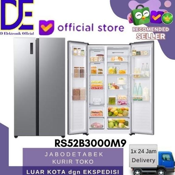 BEBAS ONGKIR - Kulkas Side By Side Samsung RS52B3000M9 550 Liter RS52B3000M9SE Silver