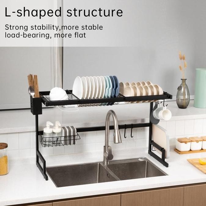 NEW Vusign Sink Rack / Rak Piring Dapur wastafel Stainless 85 CM Kokoh