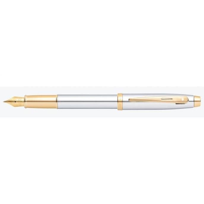 Sheaffer 100 Chrome with Gold Tone Fountain Pen