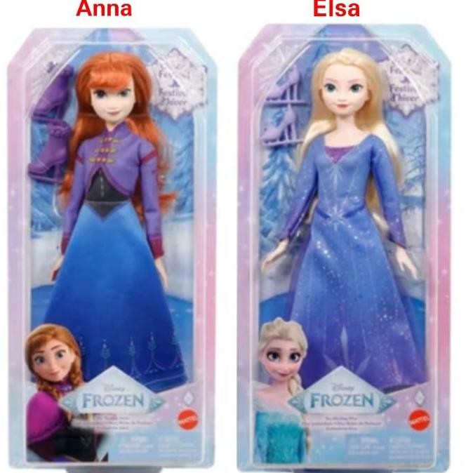 Boneka Disney Frozen Ice Skating Elsa or Anna Doll Winter Festival - Mainan Boneka Anak Perempuan
