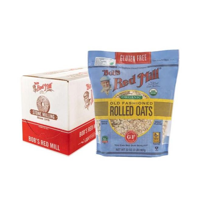 

Bundling 4pcs Bob's Red Mill Gluten Free Organic Old Fashioned Rolled Oat 907 gr