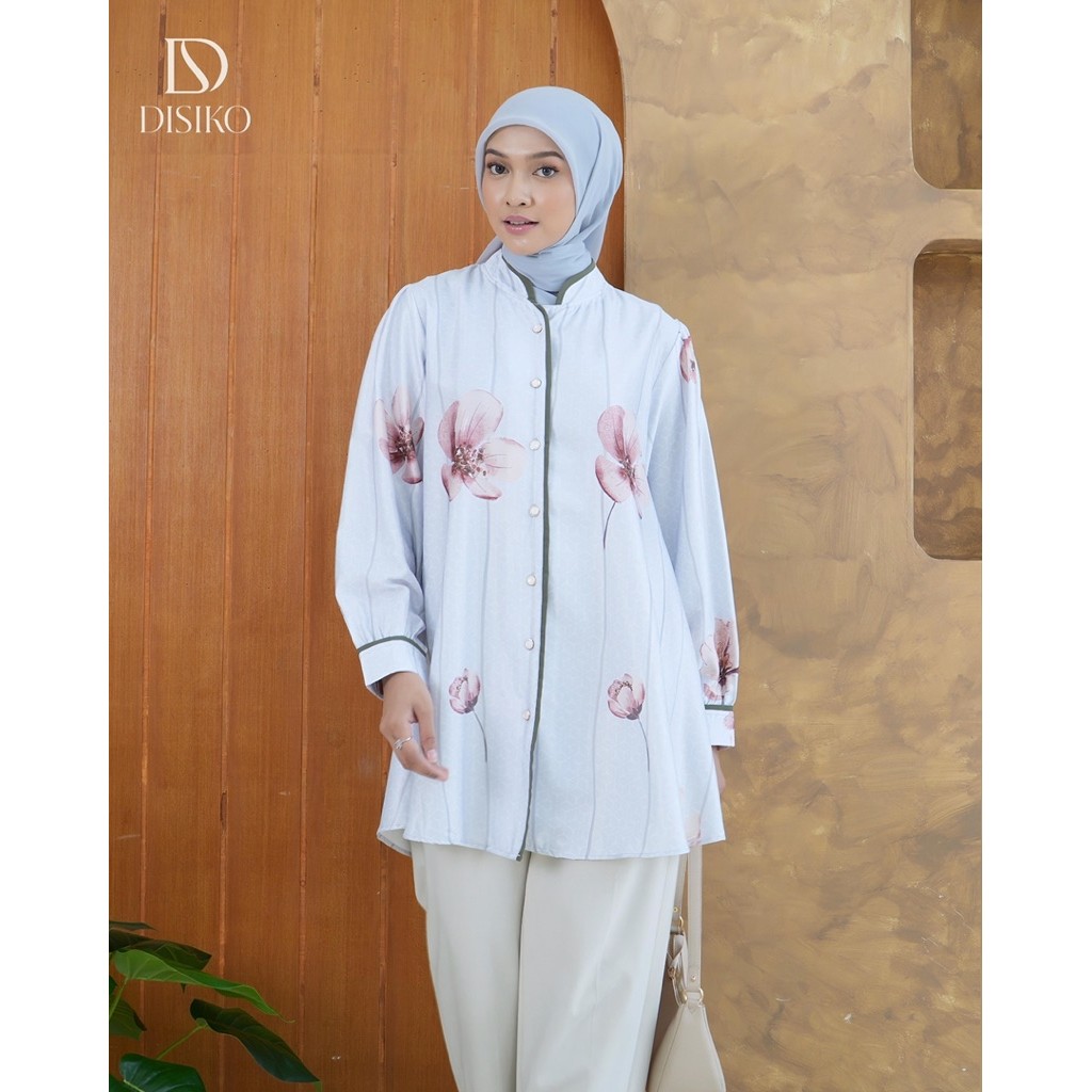 BLUS TIFANY VERCANSE SILK MAROKO  TOP PREMIUM + SERENA TUNIK, blus polos renda kecil, blus ori disik