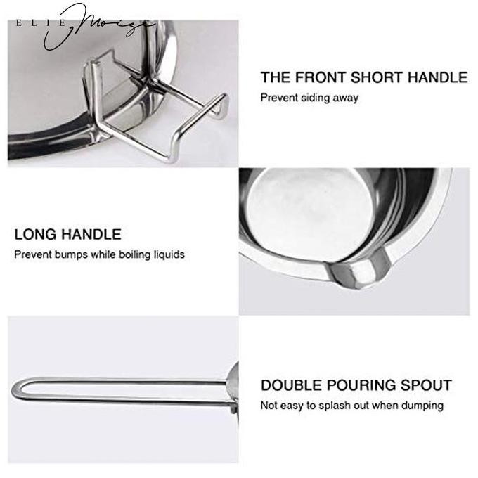 

Elie Moise Stainless Steel Wax Melting Pot Peleleh Lilin 2 sisi tuang