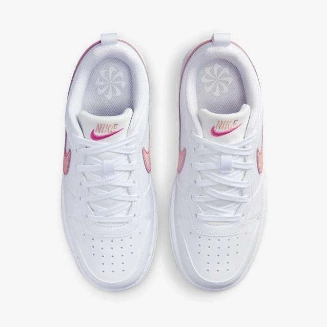 Sepatu Sneakers Gs Nike Court Borough Low Recraft White Pinksicle Arctic Orange