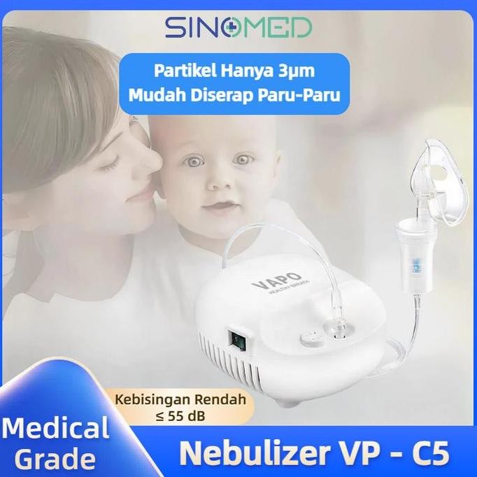 Alat Nebulizer Vapo Vp-C5 Terapi Uap Untuk Pernapasan - Cairan Nebulizer Uap Batuk Pilek - Mesin Neb