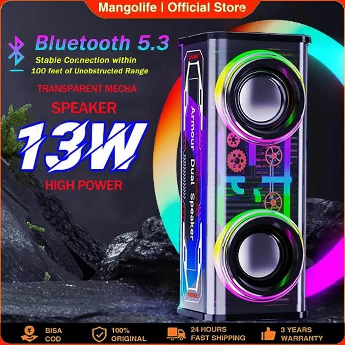 Portable Tws Rgb V8 Lights Heavy Bass Music Battery Power Sound Box V8 Boombox Wireless Stereo Surro