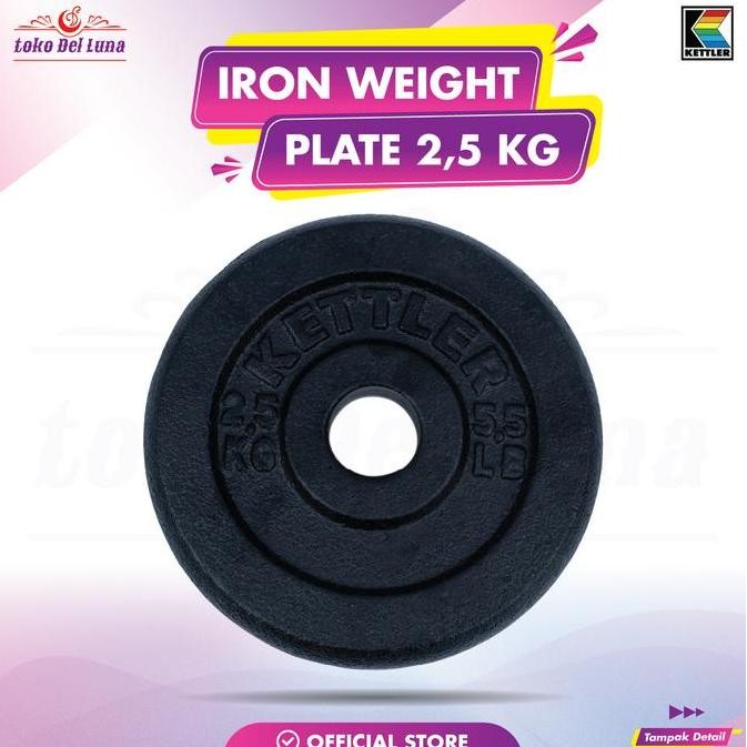 piringan barbel 5KG/PAIR KETTLER IRON CAST WEIGHT PLATE @2.5KG