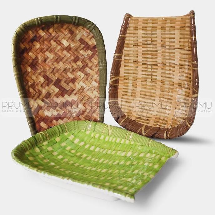 Piring Melamin Motif Anyaman - Piring Rotan Unik - Piring Resto Cantik Allshop