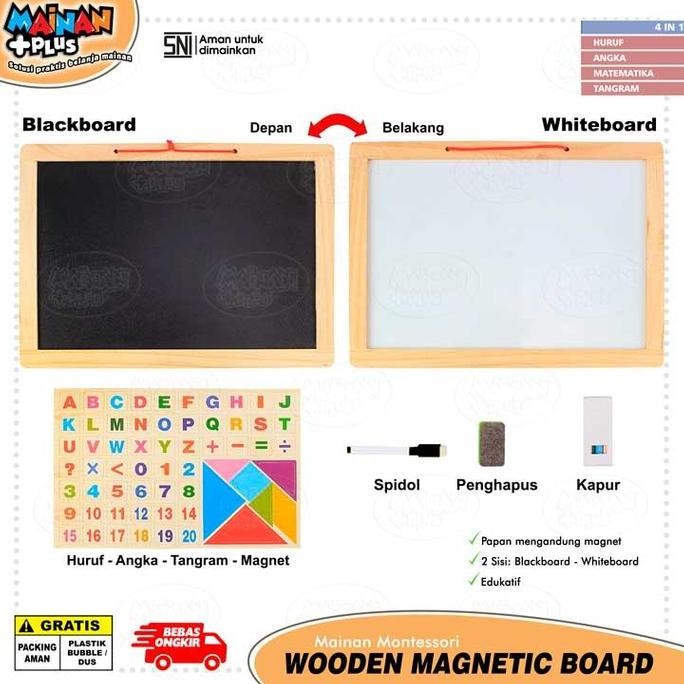 

Promo Mainan Edukasi Papan Tulis Magnet Kayu Magnetic Whiteboard Blackboard COD
