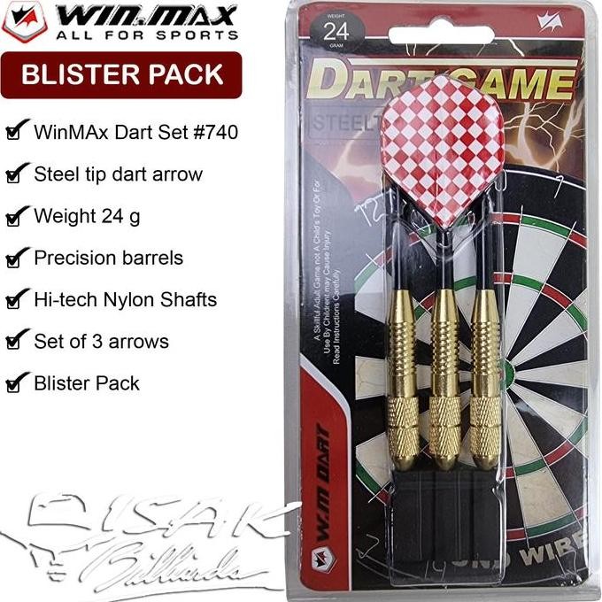 Promo WinMax Steel Tip Dart Arrow - 740 Blister Pack Panah Jarum Papan Darts COD