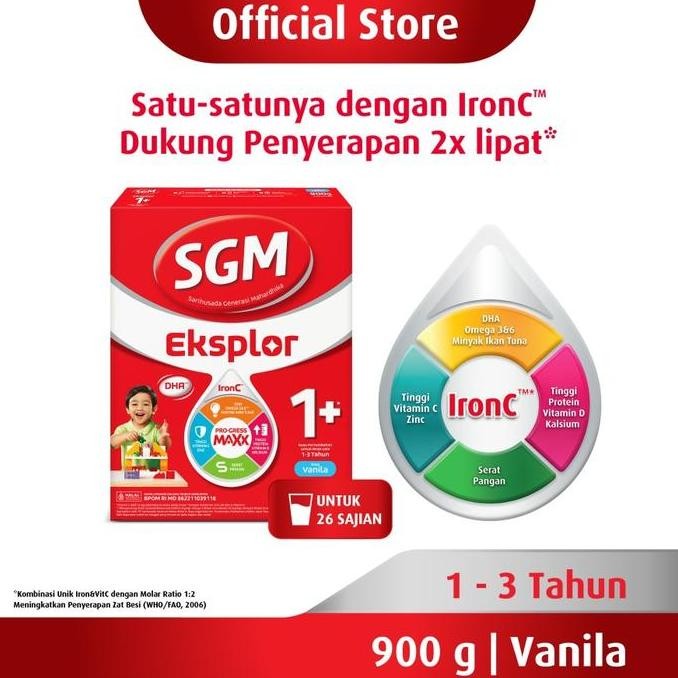 SUSU SGM 1+ VANILA 900GR RASA VANILA 900 GRAM BOX DUS SGM1+ PT