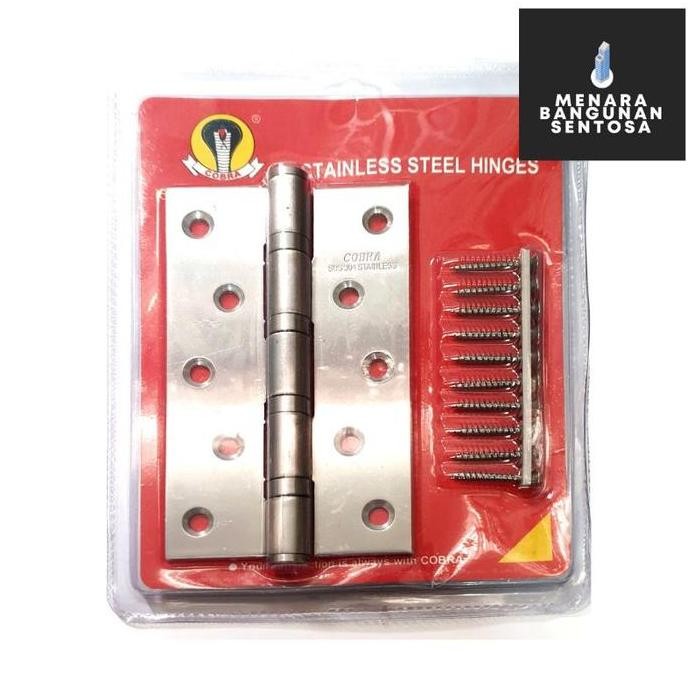 ><><><] Engsel Stainless Steel Cobra 5" Inch Tebal - Engsel Pintu Jendela