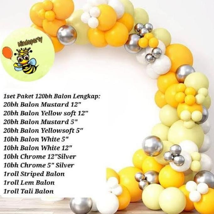 *:*:*:*:*] Paket Balon Kuning Mustard Ginger Lengkap dengan Alat Rangkai