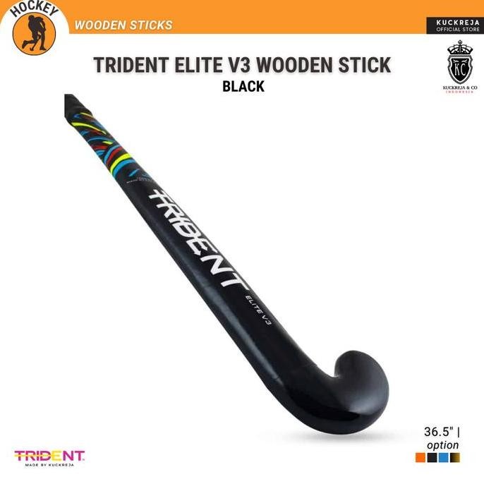 Promo Trident Elite V3 Wooden Hockey Stick INDOOR (Black) COD