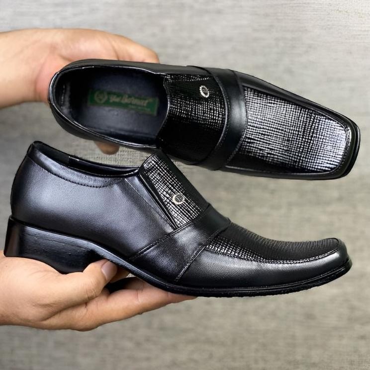 Yal Barneet Yb237 Sepatu Pantofel Pria Kulit Sepatu Formal Stylish Motif Elite