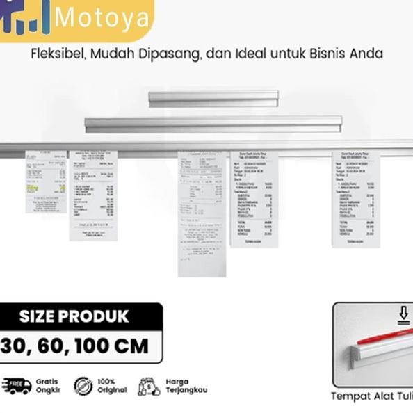 

30Cm60Cm100Cm Receipt Holder Penjepit Kertas Bon Bill Capitan Nota Stainless