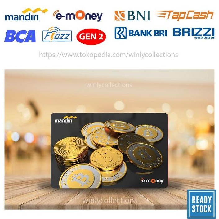 Promo KARTU EMONEY ETOLL BCA MANDIRI BNI BRI Bit Coin Bitcoin - 1 SISI COD
