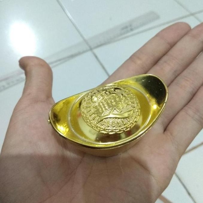 

] hiasan uang emas imlek Yuanbao emas plastik harga satuan CNY