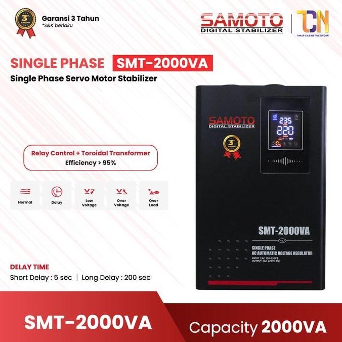 SAMOTO Stabilizer 2000VA Stavolt Single Phase Stavolt SMT2000VA Stabiliser SMT
