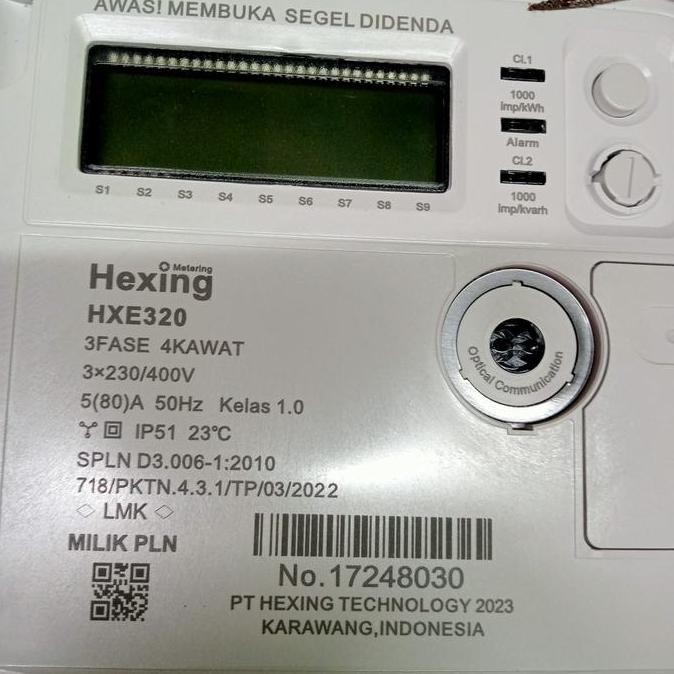 Bst Ready Kwh Meter Hexing  Hxe320 5(80)A 3 Phase  + Tera Metrologi  Resmi Best Seller