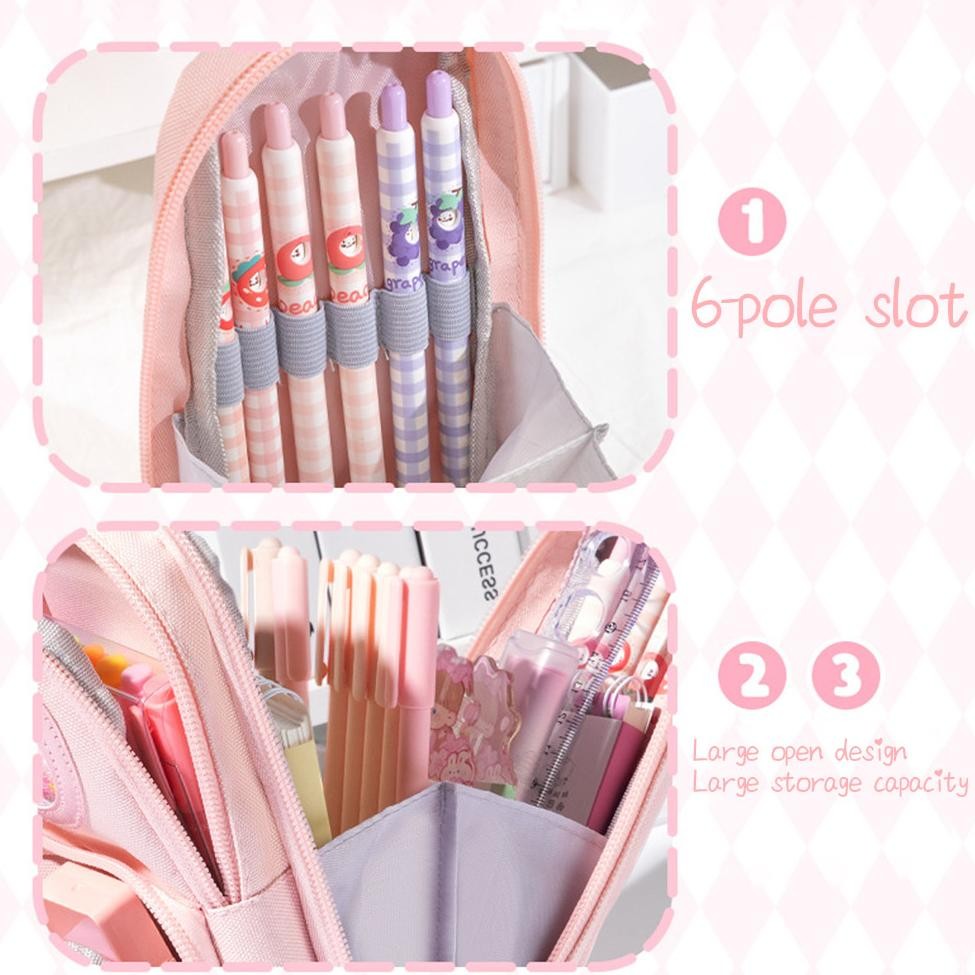 

Yl-24 Kotak Pensil Anak Sekolah 6 Ruang / Kapasitas Besar Pencil Case / 3D Anak Perempuan Lucu Besar Yl-24