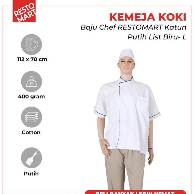 SERAGAM CHEF/BAJU CHEF/KEMEJA KOKI RESTOMART KATUN(1394171)