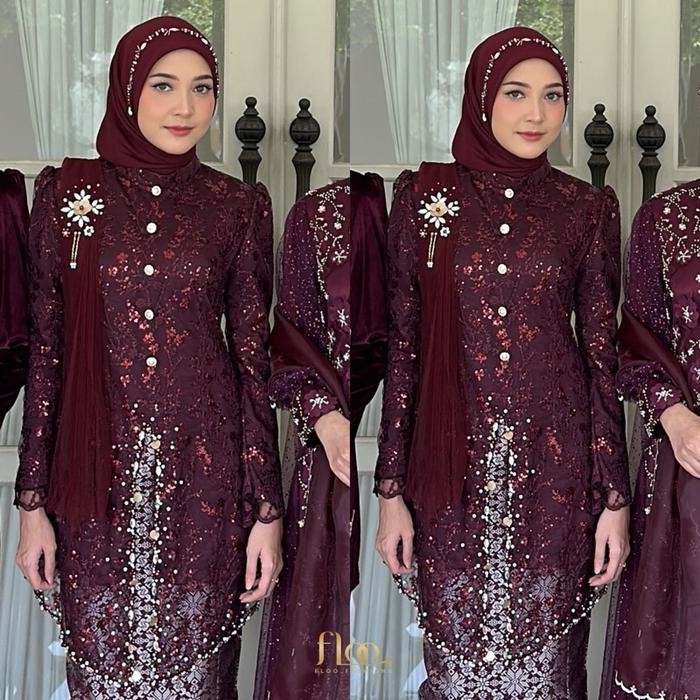Kebaya Cindai Part 1 (Tanpa Rok Dan Slendang Di Jual Terpisah) - Floo_Fashionn Dress Tile Kondangan 