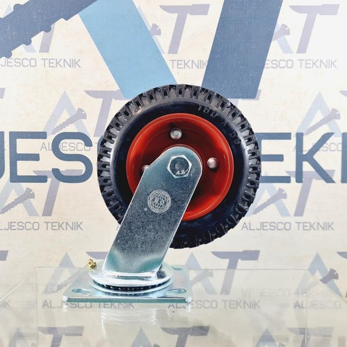 Roda Heavy Duty 6 Inch Hidup Karet Kembang Troli - Gerobak Original Dan Terpercaya