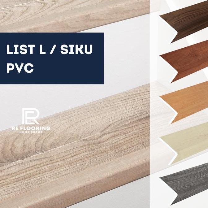 List Siku L Pvc - Lis Step Nosing Tangga Lantai Vinyl Spc