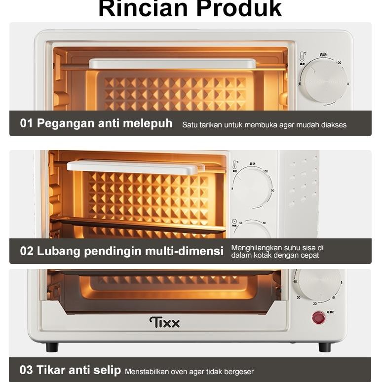 Tixx Oven Listrik Low Watt 600 Watt Kapasitas 15L/30L Pemanggang Roti Breakfast Maker Oven Serbaguna