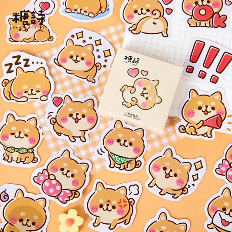 

45Pcs/Box Shiba Inu'S World Decorative Stationery Stickers Set Cute Dog Scrapbooking Diy Diary Album Stick Lable Animal Stickers