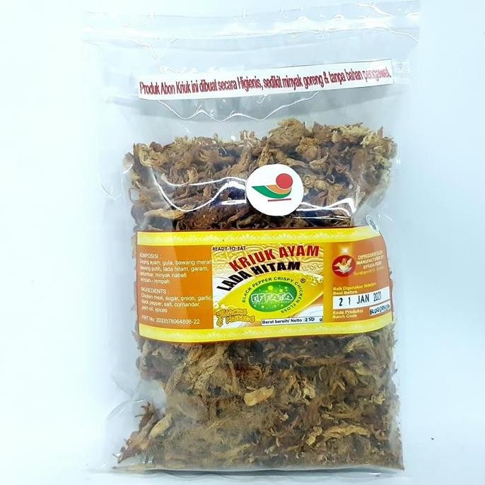 

paling diminati] EFFATA ABON AYAM KRIUK LADA HITAM 250gr | CHICKEN FLOSS CRISPY SWEET