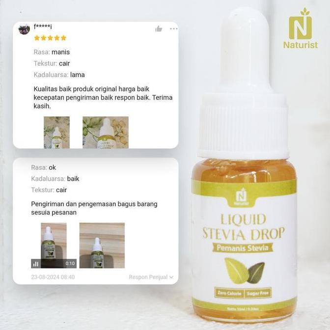 

JH8 Naturist | Stevia Cair 10 ml | Stevia Liquid | Pemanis Alami | Pengganti Gula | Sweetener | Organik