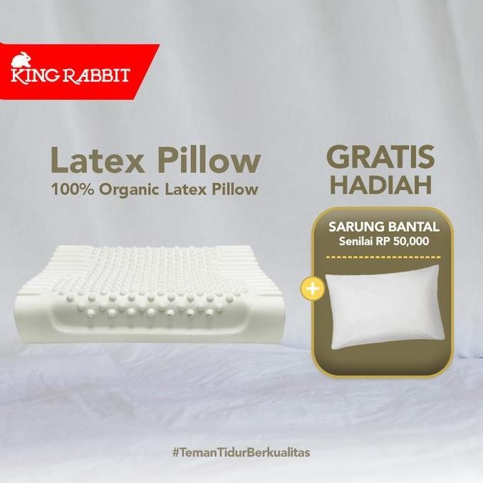 King Rabbit Organic Latex Pillow / Bantal Latex Sarung Bantal