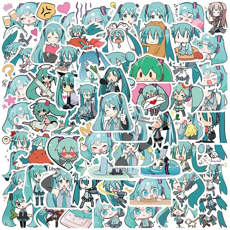 

65Pcs-325Pcs Hatsune Miku Stickers Pack Waterproof Phone Case Cartoon Journaling Stationery Kawaii Packaging Cute Laptop Skin