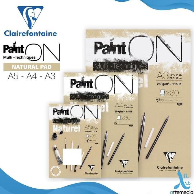 

Sale Clairefontaine Paint On Natural Multi Technique Sketch Pad Sketchbook