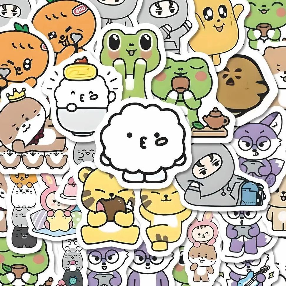 

86Pcs Kpop Miniteen Cartoon Stickers Cute Animals Creative Cartoon Images Diy Decorative Stickers Korean Stationery Fans Gift