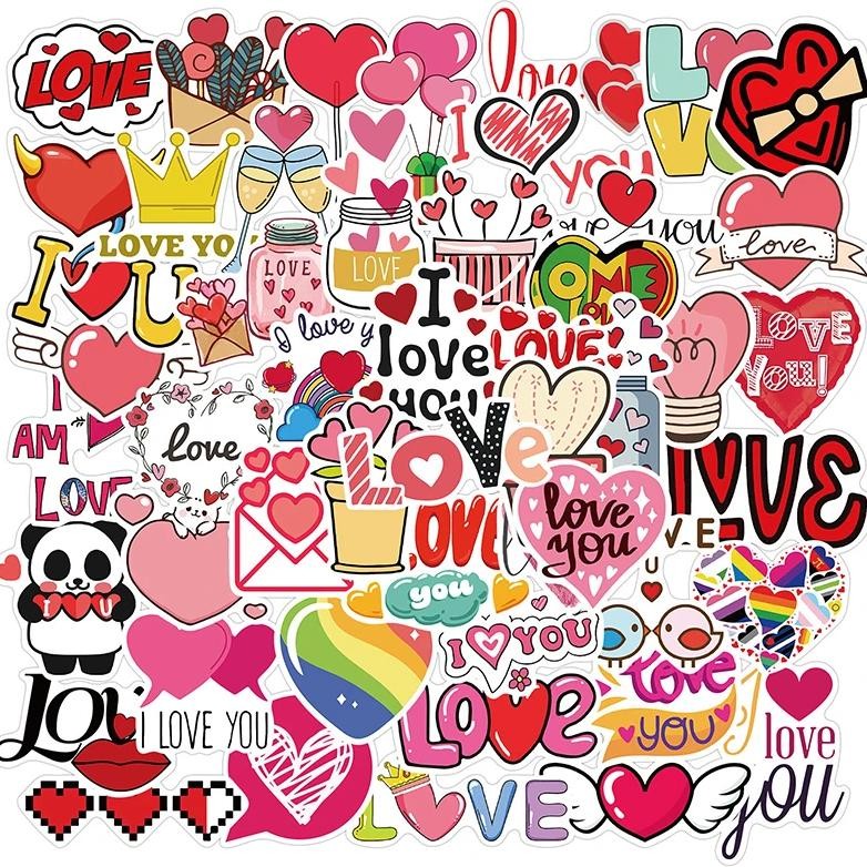 

10/30/50Pcs Cute Love Sticker Aesthetic Children'S Pvc Sketchbook Decoration Scrapbooking School Stationery Supplies For Kids