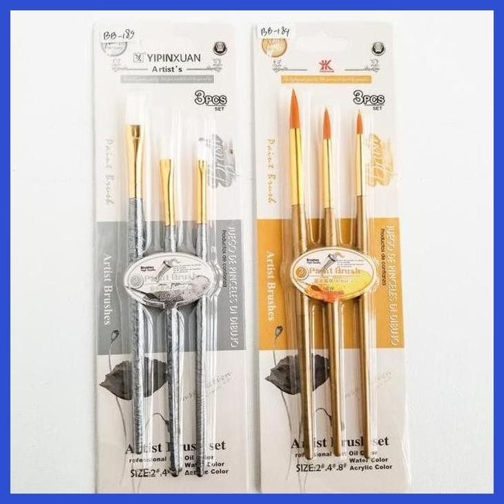 

( SEKOLAH / LUKIS ) READY KUAS LUKIS YIPINXUAN HOKKA SET 3PCS / PAINT BRUSH (SENI / MENGGAMBAR / ART / KERAJINAN ) SIAP KIRIM
