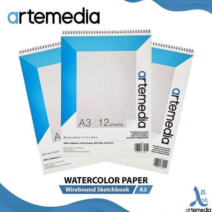 

Sale Kertas Cat Air Artemedia Watercolor Book A3 Wire Bound Sketchbook