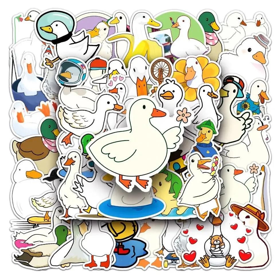 

50Pcs Cute And Simple Duck Stickers, Refrigerator, Phone Case, Laptop, Suitcase Decoration, Waterproof Stickers, Children'S Toys