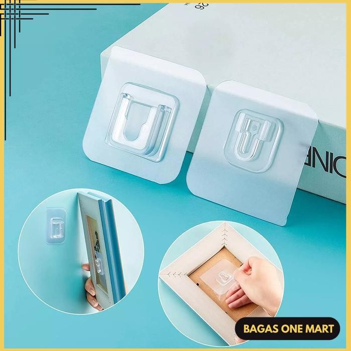 

STIKER TEMPELAN 2 SISI GANTUNGAN TEMPEL HOOK KAIT PAKU 1 SET PASANG +- PRODUK TERBAIK