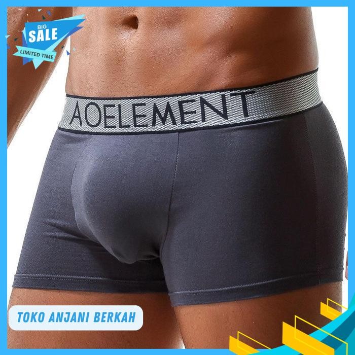AOELEMENT BULGE POUCH MEN BOXER PRIA CELANA DALAM PRIA GRAY AOG / AOELEMENT BULGE POUCH MEN BOXER PR