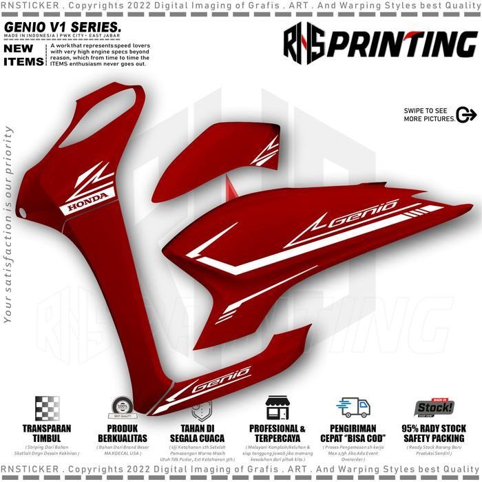 Gg V1 Striping Variasi Genio 110 Stiker Genio Simple Striping Genio Transparan Stiker Genio Variasi 