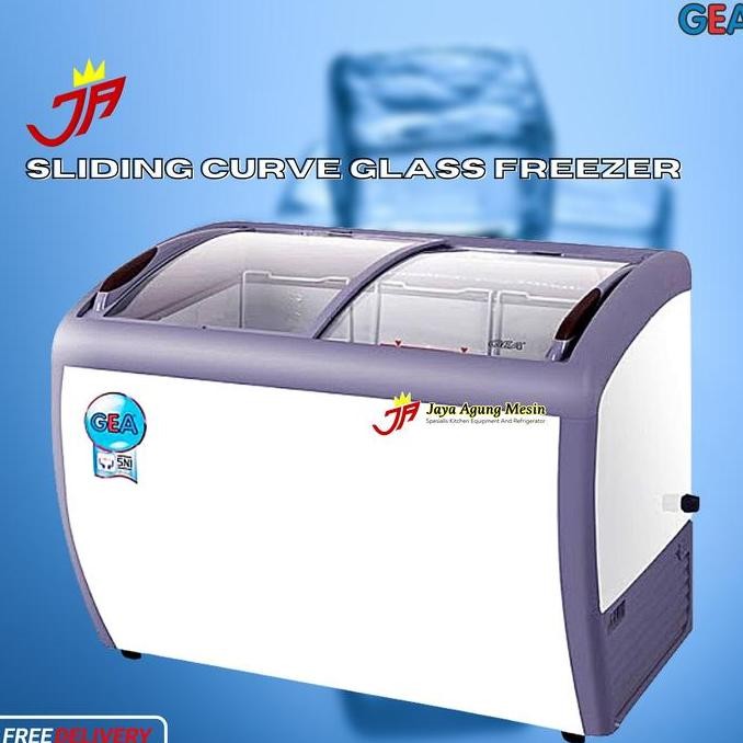 BEBAS ONGKIR - Display Freezer GEA SD-260BY / Sliding Curved Glass Freezer GEA