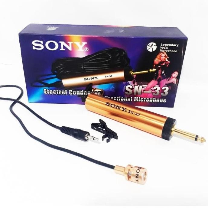(Expert) Microphone Clip On Sony Condenser Mic Clip On Kabel SN-33 Mic